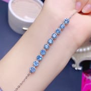 Natural Topaz bracelet 5 * 5mm women's bracelet 925 silver inlaid lantopa beautiful colorful treasure wholesale