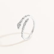 Fashion Personality S925 Sterling Silver Snake-shaped Zirconium Ring Women's Niche Design Alternative Open Simple Ring