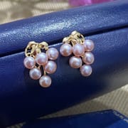 Natural Freshwater Pearl Earrings Grape String Retro Elegant Ear Studs Exquisite Simple Earrings Advanced Sense New Earrings