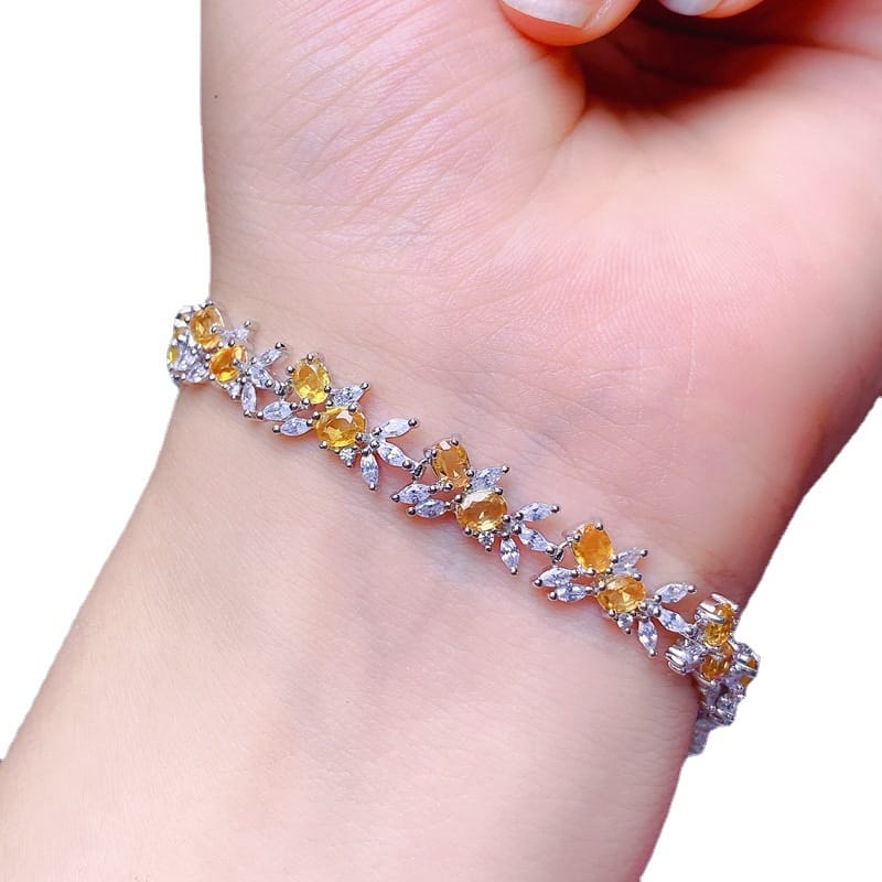 Natural sapphire bracelet girls 925 silver sapphire bracelet 3 * 4mm bare stone gift colorful treasure wholesale