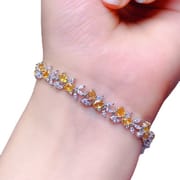 Natural sapphire bracelet girls 925 silver sapphire bracelet 3 * 4mm bare stone gift colorful treasure wholesale