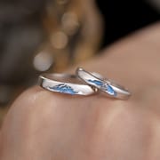 Po S999 Foot Silver Butterfly Couple's Ring Adjustable Unique Design Fresh Mori Style Advanced Style Bracelet Hair
