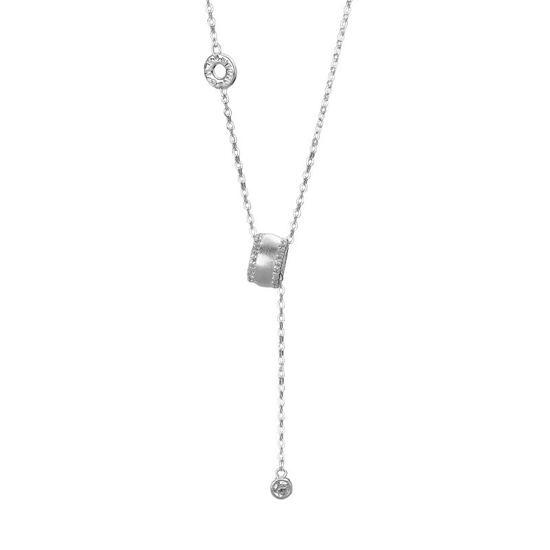 Po S999 Foot Silver Brushed Small Man Waist Necklace Minimentary Gentle Niche Geometric Artistic Clavicle Chain