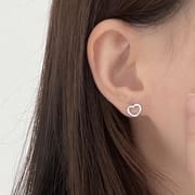 S925 sterling silver darling heart shape fashion design wrapping earrings 