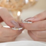 Original Po S999 Foot Silver Sun Moon Shuanghui Couple Pair Ring to Send Girlfriend Fresh Design Bracelet Cross-border Hair