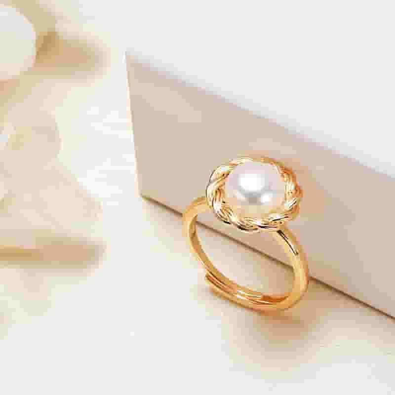 Jewelry Pearl Ring Earrings Set Ethnic Pearl Pendant Freshwater Pearl Necklace Women