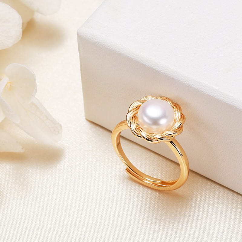 Jewelry Pearl Ring Earrings Set Ethnic Pearl Pendant Freshwater Pearl Necklace Women