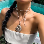 European and American Conch Symbol Holiday Beach Necklace Bohemian Starfish Pendant Exaggerated Ocean Mermaid Necklace