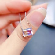 Amethyst necklace 925 silver inlaid amethyst pendant ladies pendant gift manufacturers do goods a generation of hair