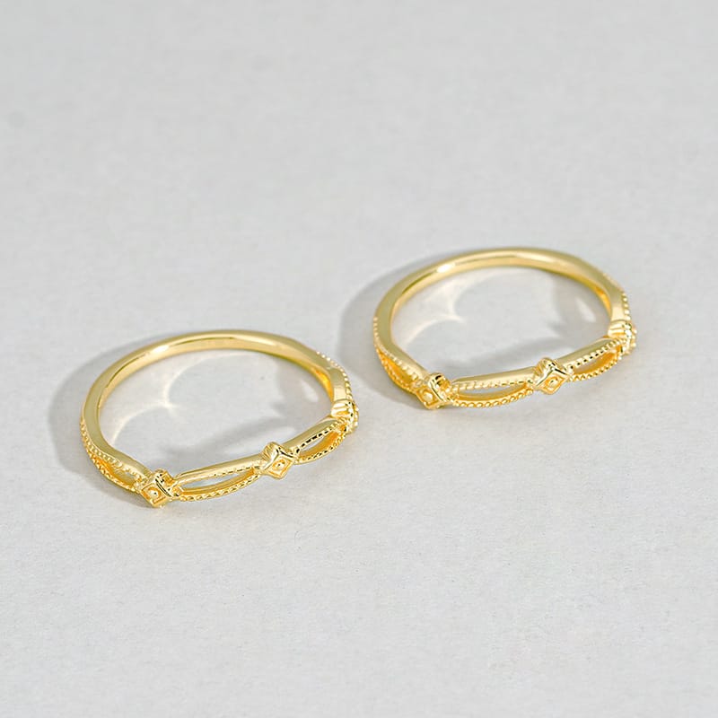 Real Japanese Geometric Hollow Ring S925 European and American Light Luxury Micro-inlaid Zirconium Silver Tail Ring Bracelet
