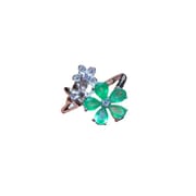 Natural emerald ring 925 silver inlaid Emerald women's ring gift for girlfriend support identification