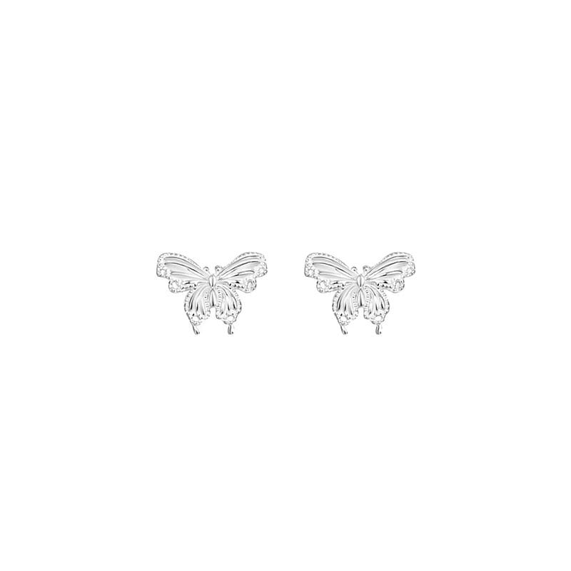 Niche Design S925 Sterling Silver Fresh Sweet Butterfly Earrings Exquisite Simple All-match Earrings