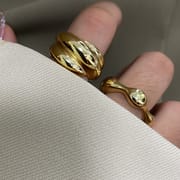 South Korea's Dongdaemun Heavy Industry to Create Multi-Layer Cloth Ring Women's ins Cold Wind Irregular Retro Index Finger Ring