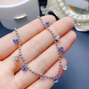 Natural Topaz bracelet luxury exquisite women's 925 silver inlaid lantopa beautiful colorful treasure wholesale