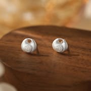Po S999 Foot Silver New Chinese-style Fufu Bag Earrings Women's Light Luxury High-end Sense Niche Literary National Style Earrings