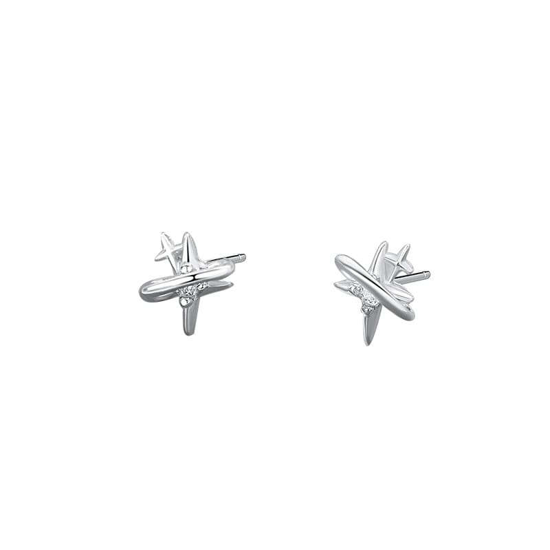 Po S999 Foot Silver Cute Small Four Mans Star Earrings Women's Super Mini Cute Niche Design Earrings for Hair