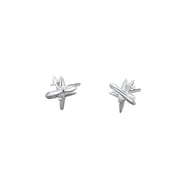 Po S999 Foot Silver Cute Small Four Mans Star Earrings Women's Super Mini Cute Niche Design Earrings for Hair