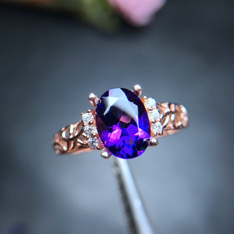 925 silver amethyst ring peer to pick up the goods