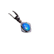 Natural opal pendant S925 silver female main stone 6*8 European and American wholesale