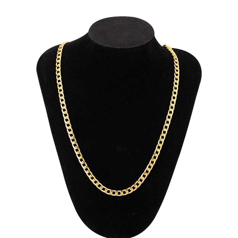 Cross-border jewelry Europe and the United States fashion new gold necklace imitation gold men's 6MM side necklace manufacturers wholesale