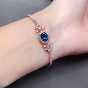 Natural London Blue Topaz 925 silver inlaid natural Topaz bracelet manufacturers do goods a generation of hair
