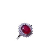 Ruby female finger 925 silver inlaid ruby female ring 6*8mm manufacturers do goods on behalf of a hair