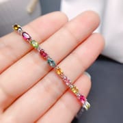 Simple 925 silver natural ladies tourmaline bracelet fashion exquisite color beautiful jewelry live supply