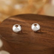 Po S999 Foot Silver New Chinese-style Fufu Bag Earrings Women's Light Luxury High-end Sense Niche Literary National Style Earrings