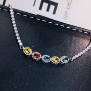 Color Sapphire Bracelet Natural Sapphire 925 Silver Jewelry Supply