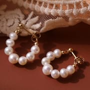 Natural Freshwater Pearl Silver Needle Earrings Simple Temperament Light Luxury High-end Sense Niche Ear Clip Female Girl Gift New Style