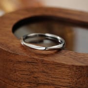 Po S999 silver nail sand smooth ring personality fashion niche design simple fresh open ring generation hair