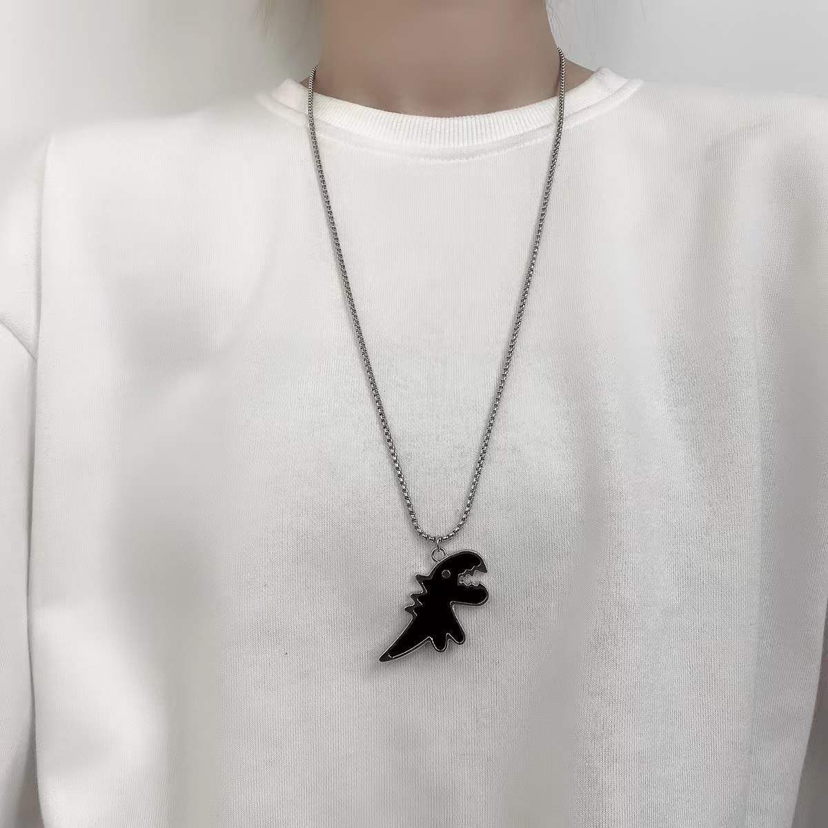 Cross zircon non-fading titanium steel necklace men's all-match high-end sense Cuban chain personality niche neck chain necklace