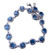 Natural London Blue Topaz bracelet 4 * 5mm fashion bracelet 925 silver London lantopa women's bracelet
