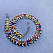 Fashion Jewelry New Simple Light Luxury DIY Inspection Natural Color Sapphire Bracelet 925 Silver Live Supply