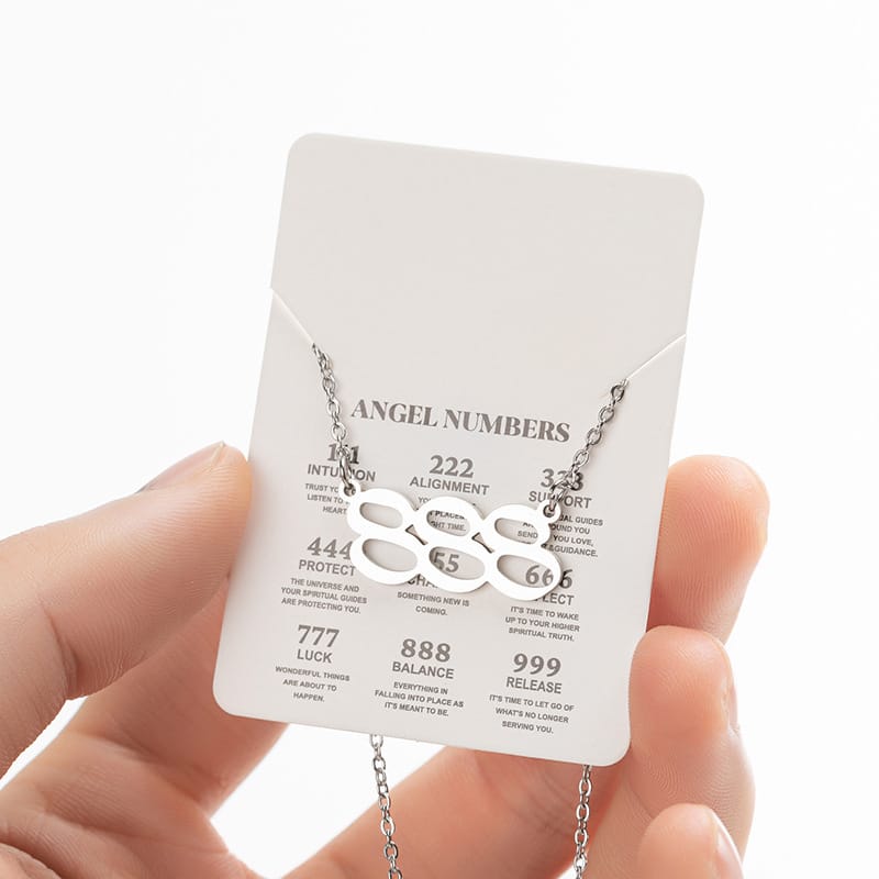 2024 Women's New Arrival Angel Lucky Numbers Pendant Necklace Fashion 000-999 Stainless Steel Vintage Necklace