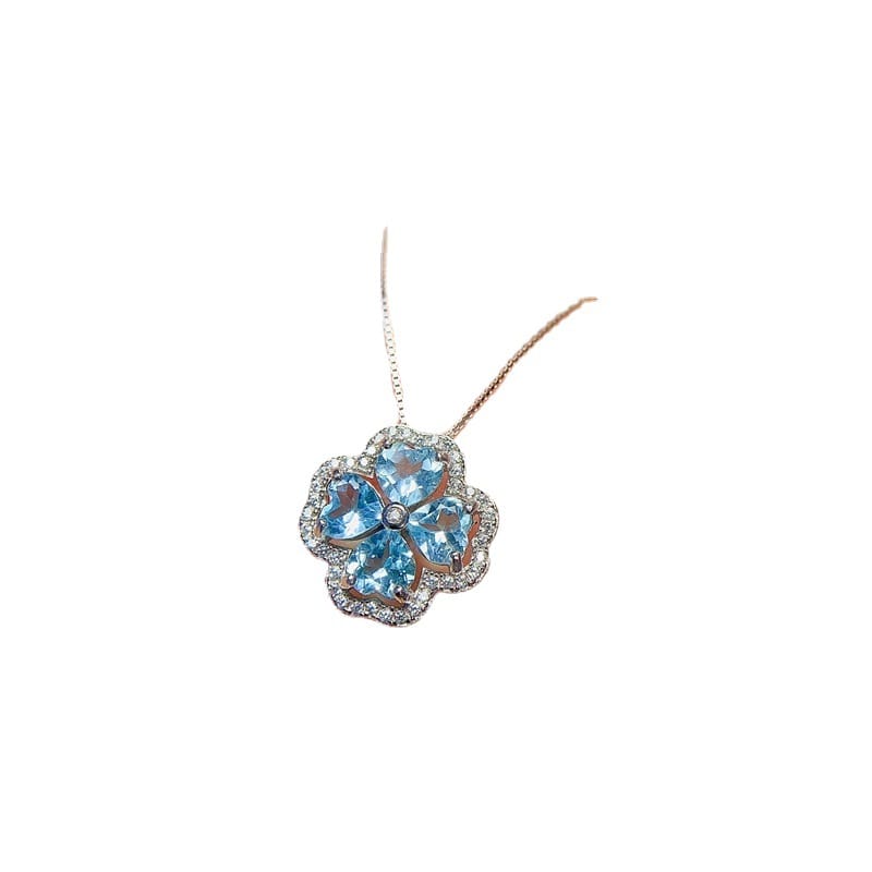 Fresh new natural topaz pendant necklace 5*5mm ladies pendant wholesale gift for girlfriend