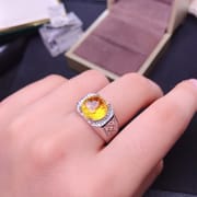 Fireworks citrine ring 925 silver inlaid live men's ring fireworks citrine a generation of hair