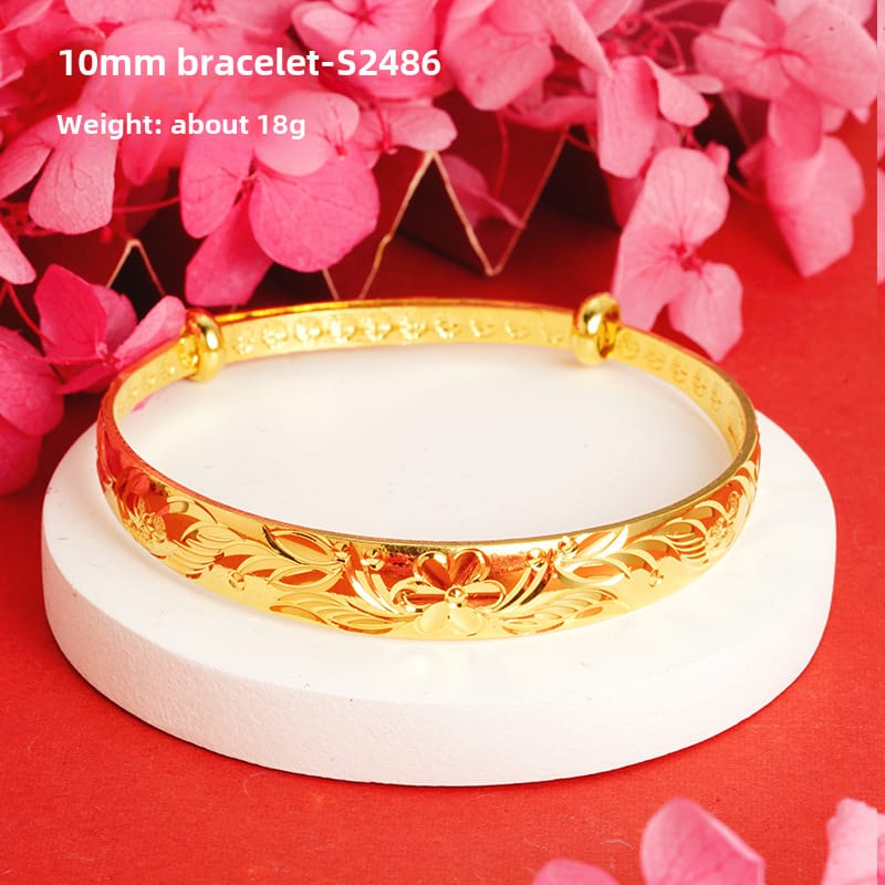 Shajin Bracelet Gymophila Ladies High-end Jewelry Imitation Gold Bracelet Long-standing Copper Bracelet Simulation Accessories