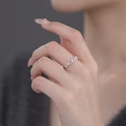 Po S999 Silver Lucky Four-leaf Clover Hollow Ring Sweet Simple Mori Niche Elegant Bracelet