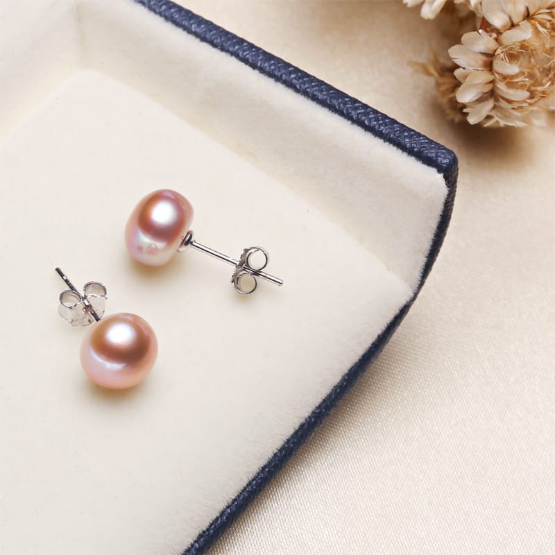 Pearl earrings s925 silver ear pin simple all-match exquisite small freshwater pearl earrings for women