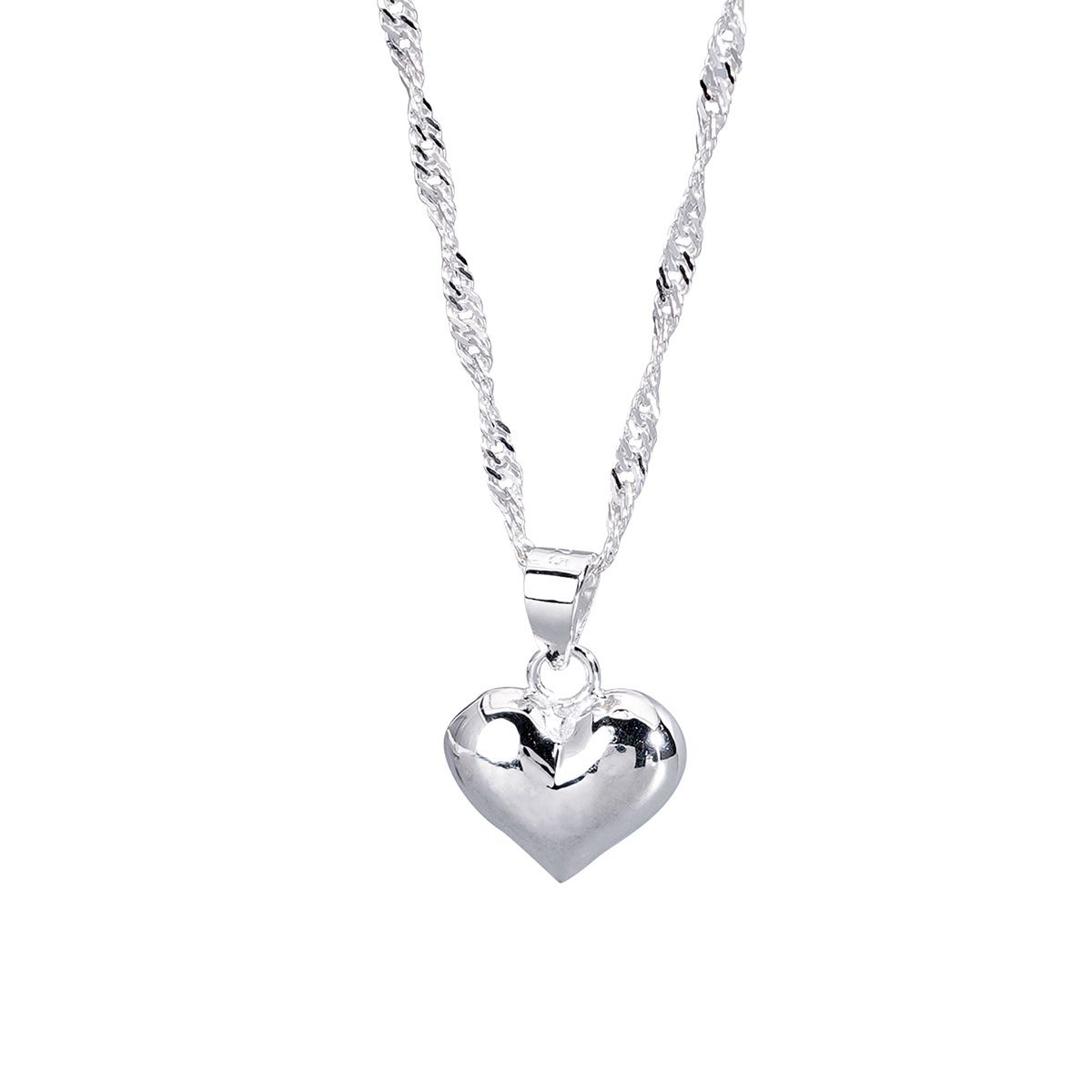 European and American Cross-border S925 Sterling Silver Love Chain Necklace Women's High-end Fashionable All-match Heart-shaped First Jewelry