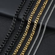 European and American cross-border hot sale stainless steel necklace single buckle edging titanium steel chain vacuum plating 18K gold long necklace