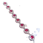 One-piece delivery girl ruby bracelet 925 silver ruby bracelet wholesale with extended chain adjustable