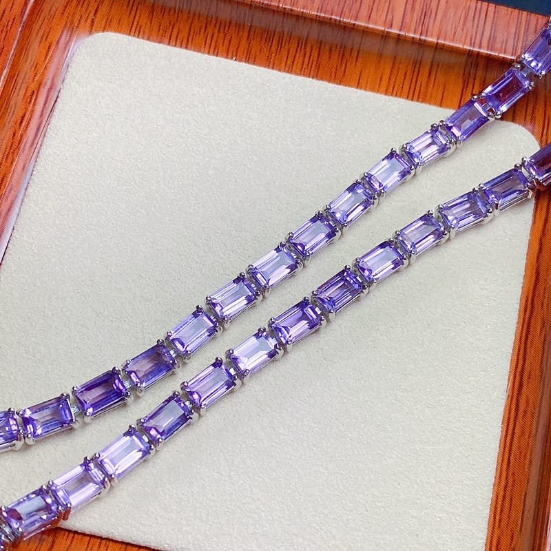 New arrival natural amethyst bracelet 925 silver inlaid gift wholesale