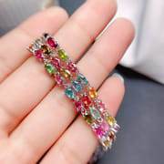 Simple 925 silver natural ladies tourmaline bracelet fashion exquisite color beautiful jewelry live supply