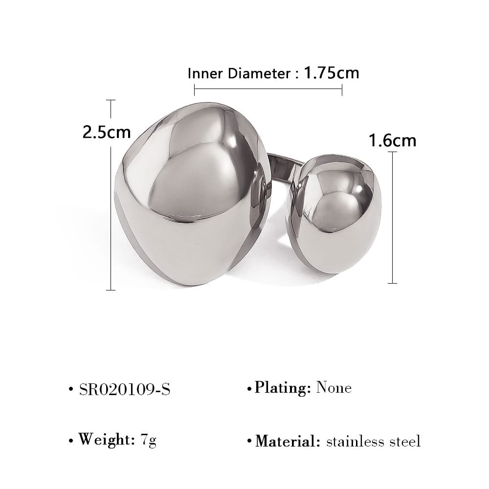 Titanium steel ring 18K gold non-fading women's light luxury high-end European and American stainless steel lava open ring hand jewelry