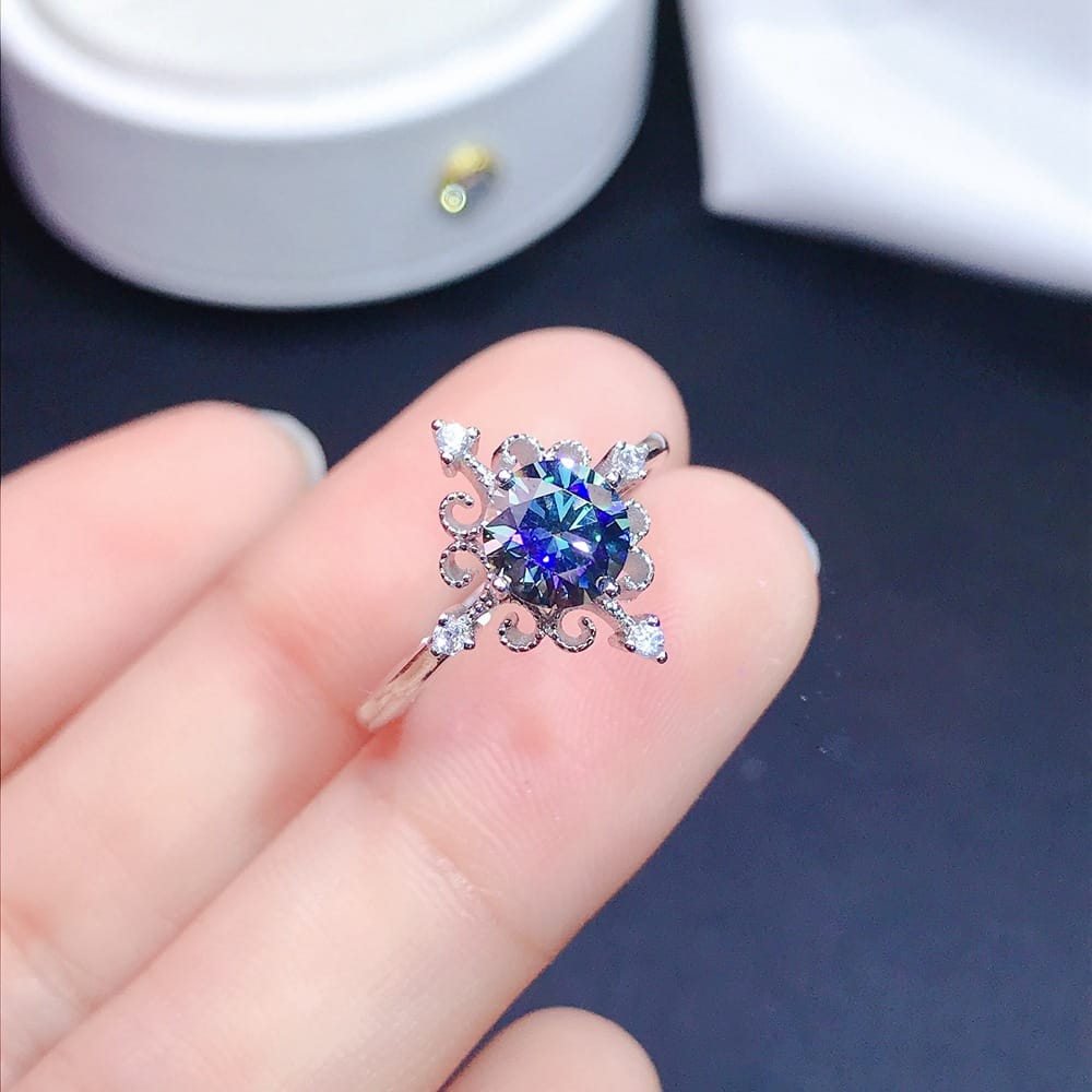 New overseas customers Mosan diamond ring wholesale 925 silver seconds overtest drill pen GRA live supply