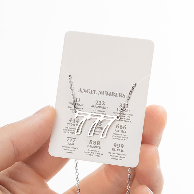 2024 Women's New Arrival Angel Lucky Numbers Pendant Necklace Fashion 000-999 Stainless Steel Vintage Necklace