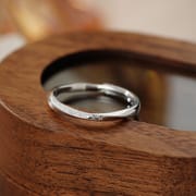 Po S999 silver nail sand smooth ring personality fashion niche design simple fresh open ring generation hair