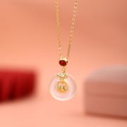 Po S999 Foot Silver Zodiac Necklace Red Birth Year Fortune Safe Simple Clavicle Chain Gift Giving